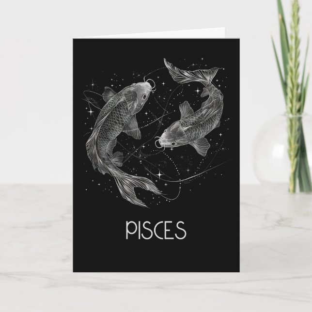 De Agradecimiento Pisces Zodiac Constellation Blank Tarjeta plegada (Anverso)