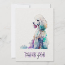 Poodle Gracias Tarjeta