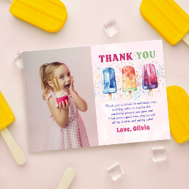 De Agradecimiento Popsicle Pink Birday Foto Gracias Tarjeta