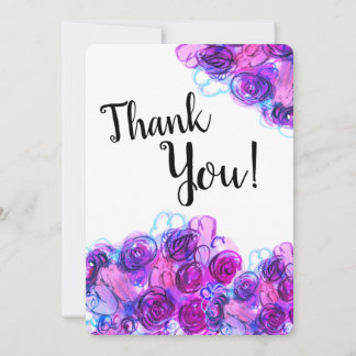 De Agradecimiento Púrpura Flor Gracias Tarjeta Plana