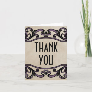 De Agradecimiento Púrpura Gótica Swirls Gracias Tarjeta
