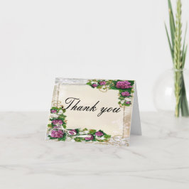 De Agradecimiento Púrpura Hidrangea Y Lace Gracias Tarjeta