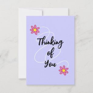 De Agradecimiento Púrpura perwinkle y flores pensando en tu tarjeta
