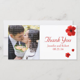De Agradecimiento Red Hibiscus Gracias Personalizado Tarjeta Fotográ