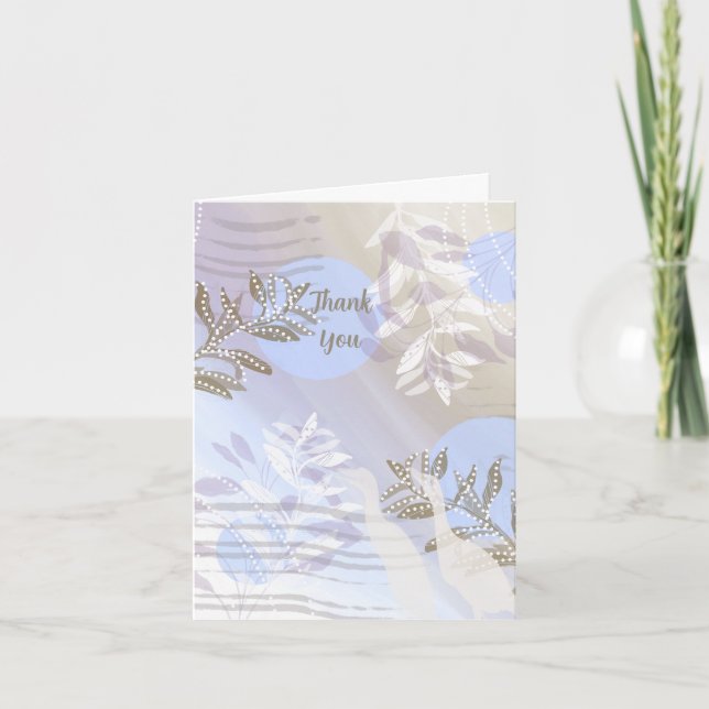 De Agradecimiento Resumen Aves Botánicas Florales Gracias Tarjeta (Anverso)