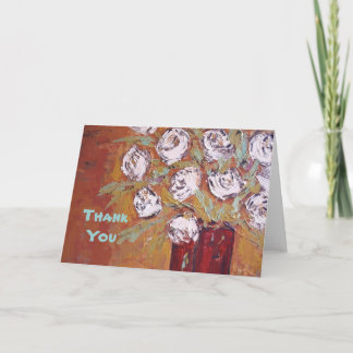 De Agradecimiento rosas blancos, gracias tarjeta