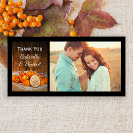 De Agradecimiento Rústica calabaza Boda Caída Gracias Tarjeta Fotogr