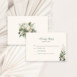 De Agradecimiento Sage Green & Ivory Wildflowers Boda Tarjeta RSVP