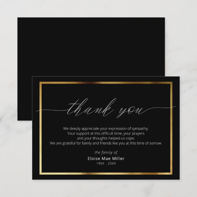 De Agradecimiento Script moderno Sencilla Simpatía Sencilla Tarjeta  (Anverso / Reverso)