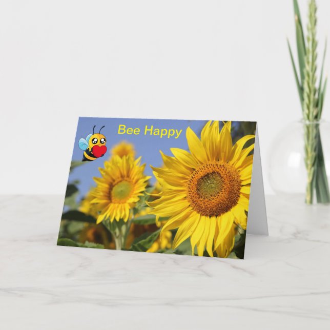 De Agradecimiento Sé feliz. Tarjeta en blanco (Anverso)