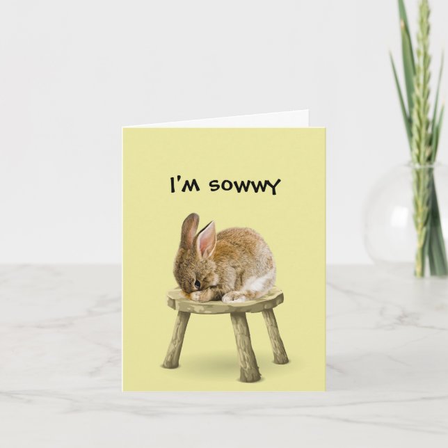 De Agradecimiento Siento la tarjeta conejo conejo conejo (Anverso)