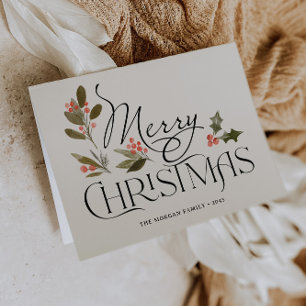De Agradecimiento Simplemente Feliz Navidad Tarjeta plegada