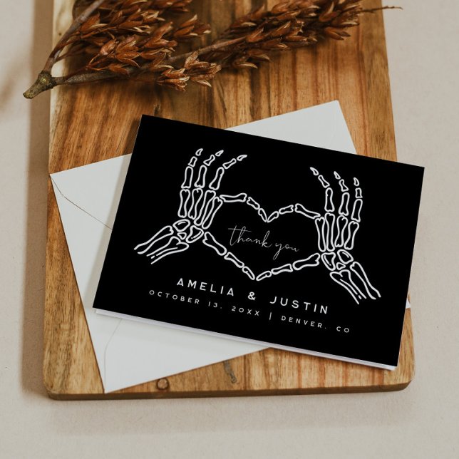 De Agradecimiento Skeleton Heart Hands Boda Gracias Tarjeta (Subido por el creador)