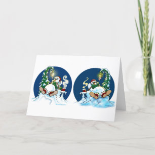 De Agradecimiento Snowmen escalofrío tiempo tarjeta plegada