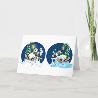 De Agradecimiento Snowmen escalofrío tiempo tarjeta plegada