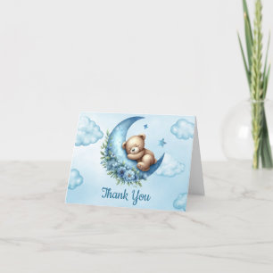 De Agradecimiento Sobre la luna Teddy Bear Gracias Tarjeta