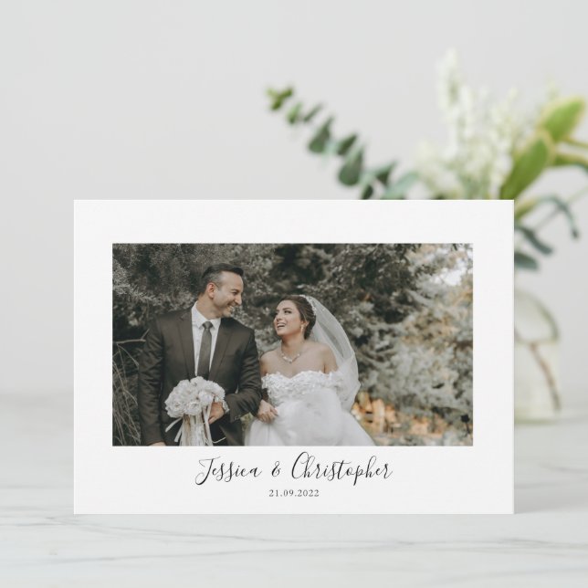 De Agradecimiento Sr. y Sra. Photo Boda Gracias tarjeta (Anverso de pie)