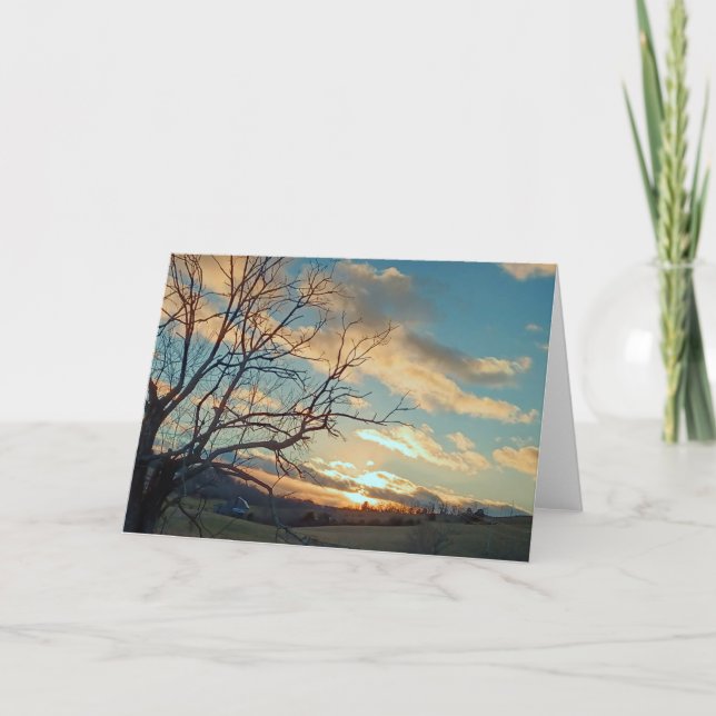 De Agradecimiento Sunset Field Blank Tarjeta 5x7 (Anverso)