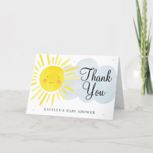 De Agradecimiento Sunshine Gracias Tarjeta Baby Shower o Cumpleaños