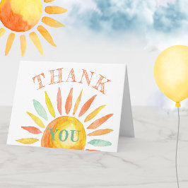 De Agradecimiento Sunshine Watercolor Sun Summer Gracias Tarjeta Fol