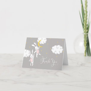 De Agradecimiento Sweet Dreams Twin Bunny Gracias Tarjeta