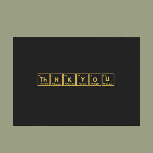 De Agradecimiento Tabla periódica Gracias tarjeta