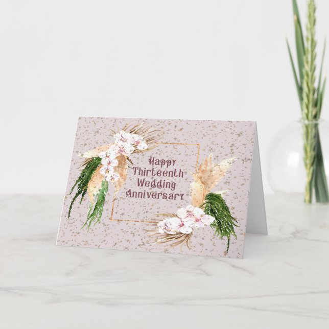 De Agradecimiento Tarjeta Anniv 13er Boda (Anverso)
