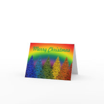 Tarjeta arcoiris navidad