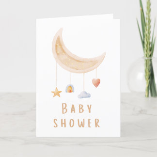 De Agradecimiento Tarjeta Baby Shower con móvil Crescent Moon