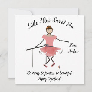 De Agradecimiento Tarjeta Ballerina Note con la pequeña Miss Sweet P