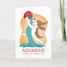 Tarjeta Basset Hound Zodiac Aquarius