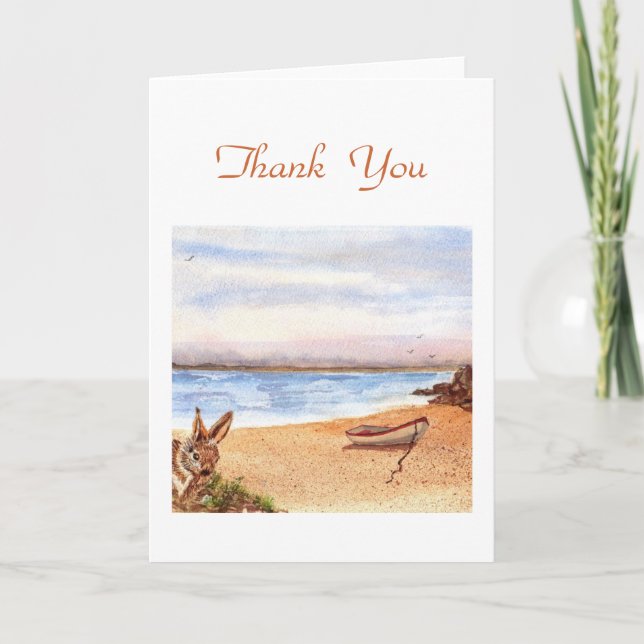 De Agradecimiento Tarjeta 'Beach Bunny (Gracias)' (Anverso)