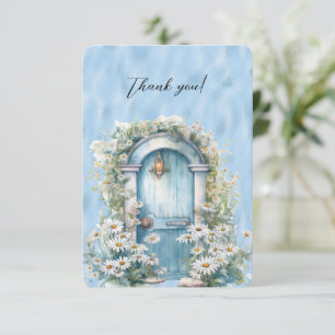 De Agradecimiento Tarjeta Blue Shimmer Garden Door Daisy Flat Gracia