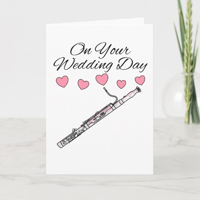 De Agradecimiento Tarjeta Boda Bassoonist Woodwind Music (Anverso)