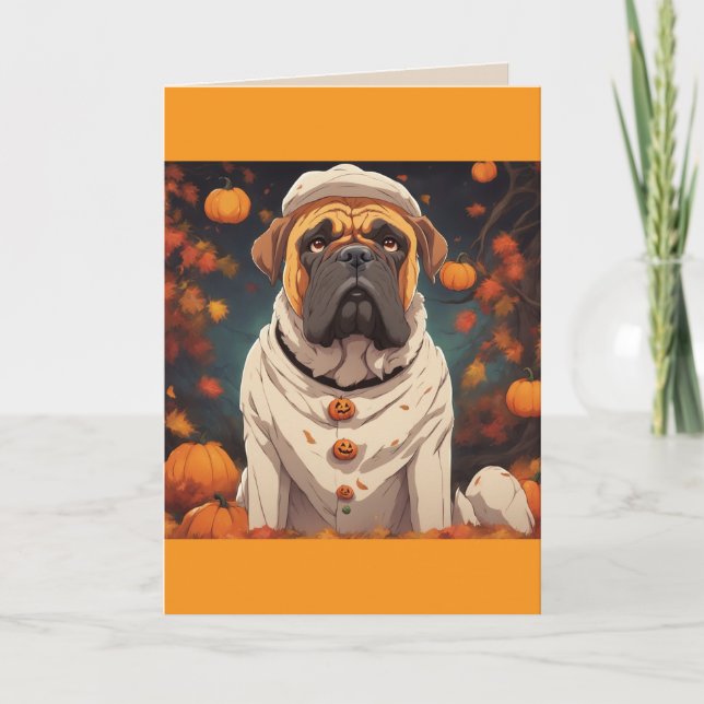 De Agradecimiento Tarjeta Bullmastiff Halloween (Anverso)
