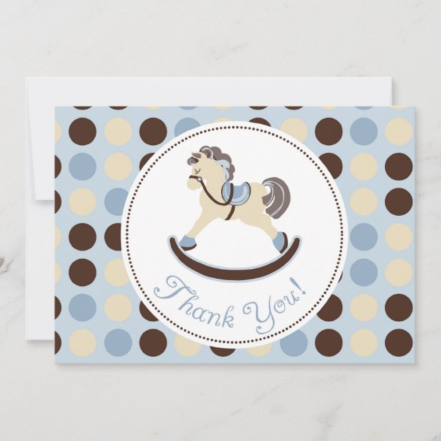 De Agradecimiento Tarjeta C del muchacho TY del caballo mecedora (Anverso)