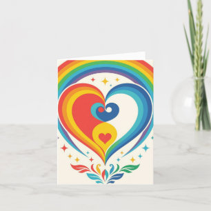 De Agradecimiento Tarjeta cardíaca arco iris, tarjeta arco iris, tar