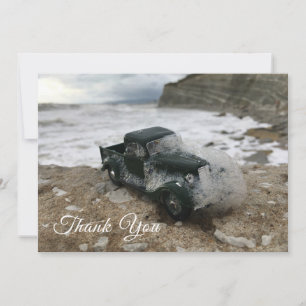 De Agradecimiento Tarjeta conmemorativa con mar y coche