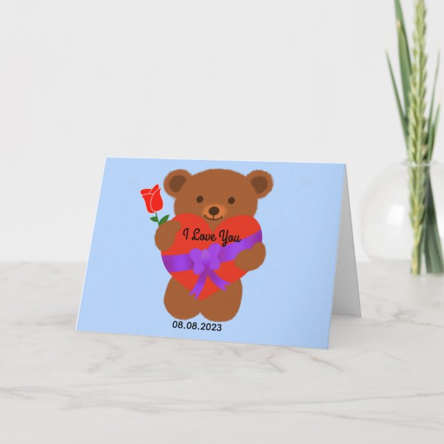 De Agradecimiento Tarjeta Cuta Teddy Bear #1 (Anverso)