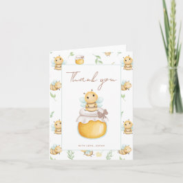 De Agradecimiento Tarjeta Cute Bumblebee Watercolor Shower