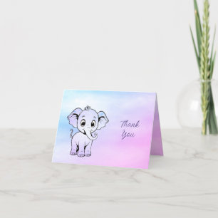 De Agradecimiento Tarjeta Cute Elephant Gracias