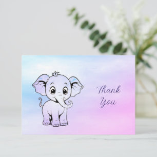 De Agradecimiento Tarjeta Cute Elephant Gracias