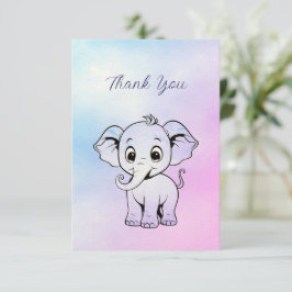 De Agradecimiento Tarjeta Cute Elephant Gracias