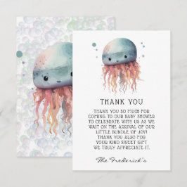 De Agradecimiento Tarjeta Cute Jellyfish Neutral Baby Shower Gracias