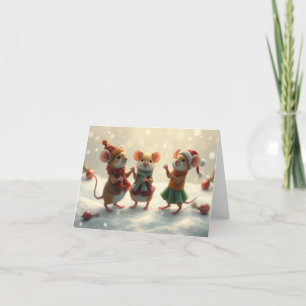 De Agradecimiento Tarjeta Cute Mice Xmas