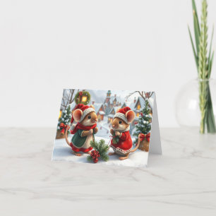 De Agradecimiento Tarjeta Cute Mice Xmas