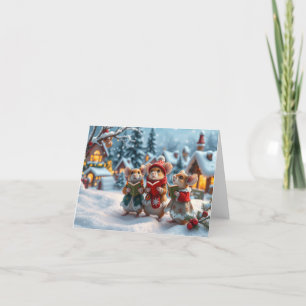 De Agradecimiento Tarjeta Cute Mice Xmas
