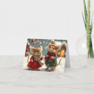 De Agradecimiento Tarjeta Cute Mice Xmas