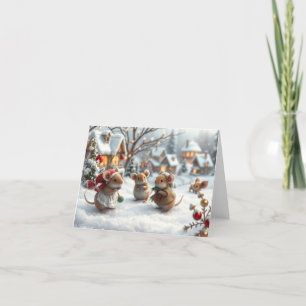 De Agradecimiento Tarjeta Cute Mice Xmas