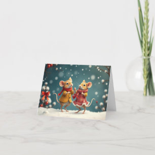 De Agradecimiento Tarjeta Cute Mice Xmas
